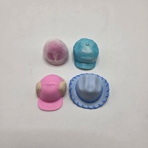 Lot of Lol Miniature Doll Hats Pink Blue Cowboy Trapper Newsboy Bunny Beanie